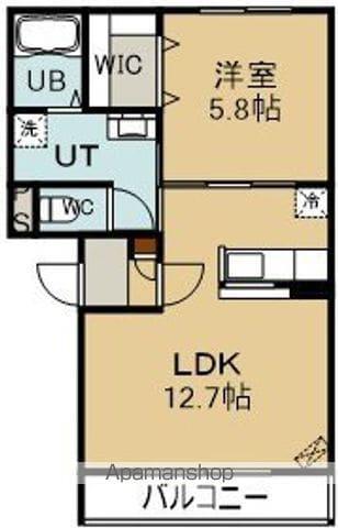 CASA APRIRE(1LDK/4階)の間取り写真