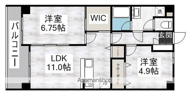 板谷川越パークハイツ(2LDK/3階)の間取り写真