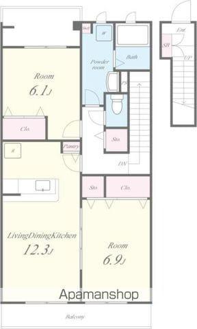 ネオビヤンI(2LDK/2階)の間取り写真