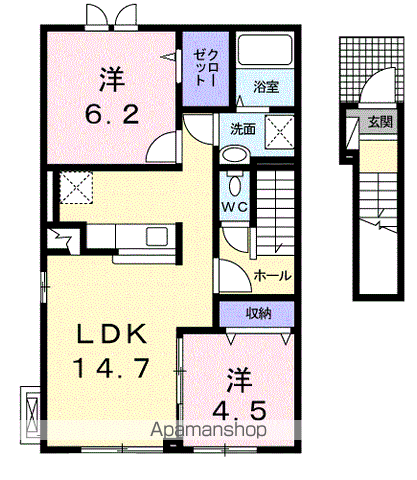 トアジィーム メゾン(2LDK/2階)の間取り写真