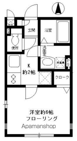 フルール・ド・リス(1K/1階)の間取り写真