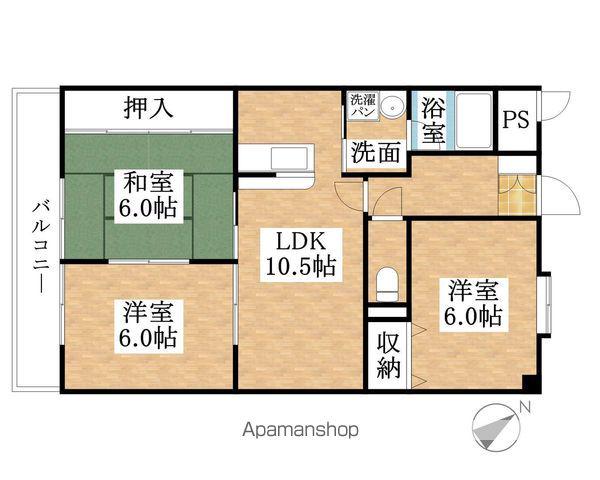 キャッスルビュー(3LDK/3階)の間取り写真