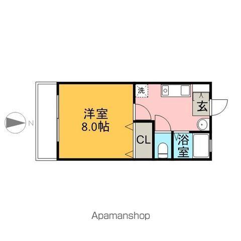 メイプルハイツB棟(1K/1階)の間取り写真
