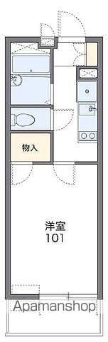 レオパレスリバーサイドにしろく(1K/3階)の間取り写真