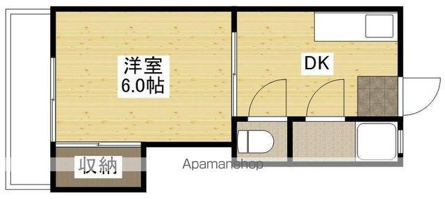 山本ビル(1DK/2階)の間取り写真