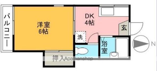 コーポ南(1K/2階)の間取り写真