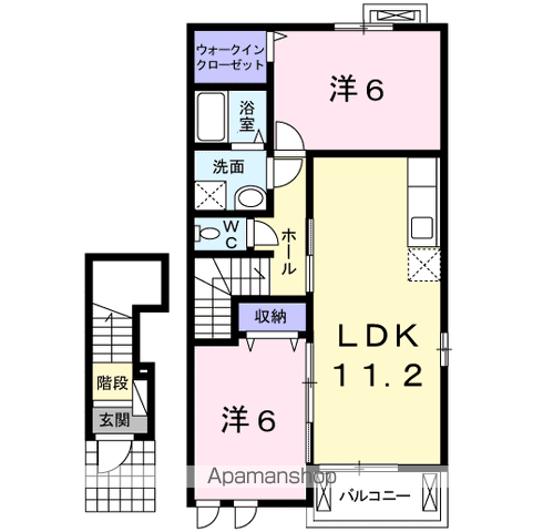 サンリットヴィラ(2LDK/2階)の間取り写真