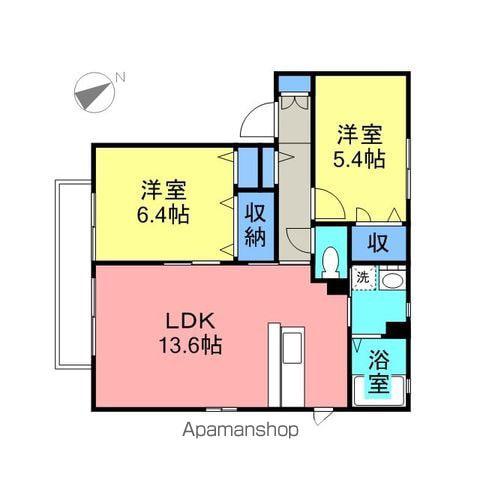 シャーメゾンKENC棟(2LDK/2階)の間取り写真