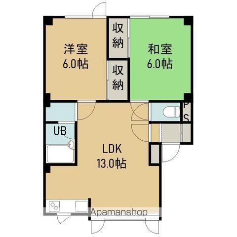 ハイツチャフル(2LDK/2階)の間取り写真