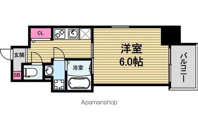 ボンニー(1K/4階)の間取り写真