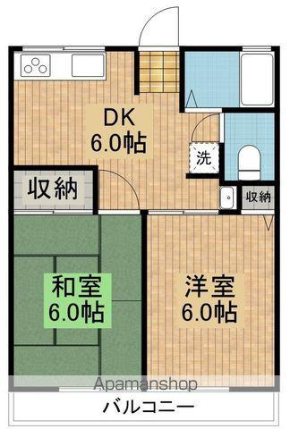 シティハイムヤハタ(2DK/2階)の間取り写真