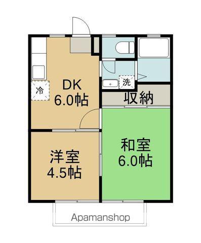 ハイツ荒井(2DK/1階)の間取り写真