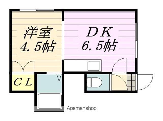グランドール八軒B(1DK/2階)の間取り写真
