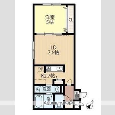 MOKU CHITOSE(1LDK/5階)の間取り写真