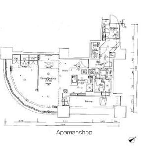東京ツインパークスライトウィング(ワンルーム/9階)の間取り写真