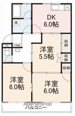 ラ・トゥール屋島百石(3DK/4階)の間取り写真