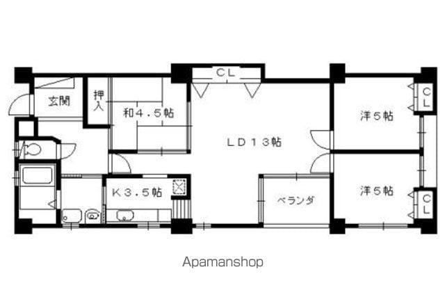TWINKLECOURT桂イースト(3LDK/3階)の間取り写真