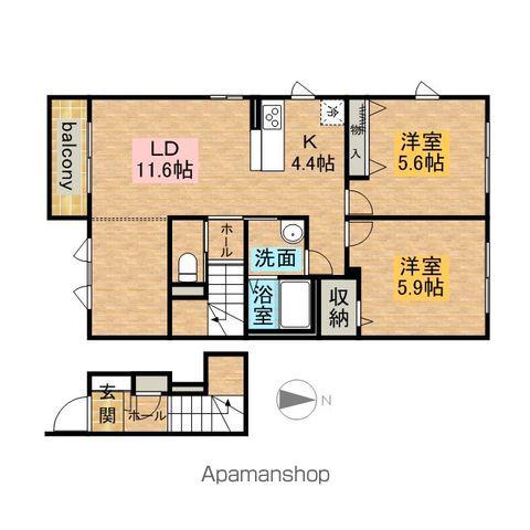 ブリージョⅡ(2LDK/2階)の間取り写真
