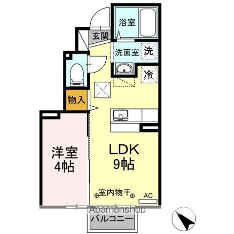 パインヒルズ(1LDK/1階)の間取り写真