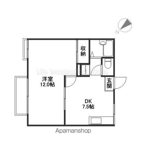 シャルム八幡(1DK/1階)の間取り写真