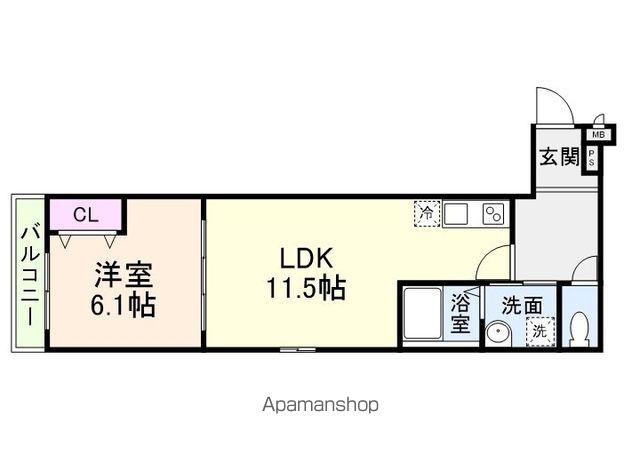フジパレス喜連瓜破Ⅴ番館(1LDK/1階)の間取り写真