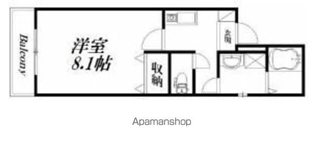 クレフラスト浜松学院大学A(1K/1階)の間取り写真