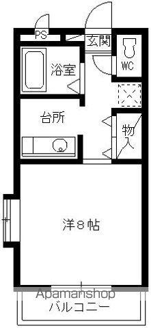 グリーンベルク(ワンルーム/1階)の間取り写真