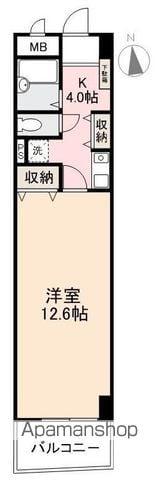 ロゼ花ノ宮(1K/2階)の間取り写真