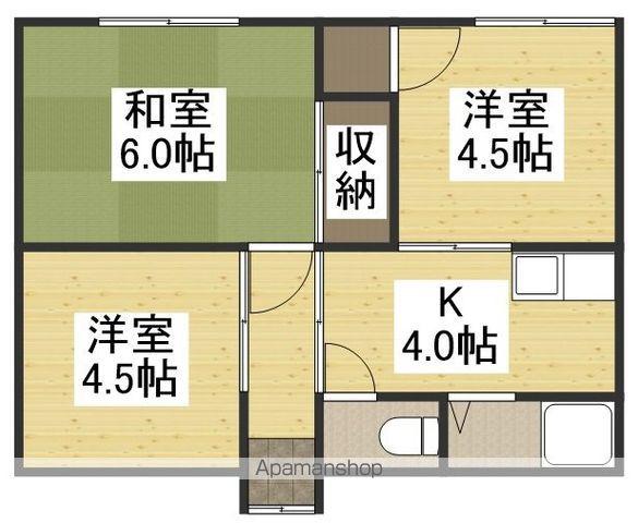 山陽本線 新倉敷駅 徒歩6分 1階建 築49年(3K)の間取り写真