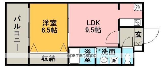 レジディア天神(1LDK/7階)の間取り写真