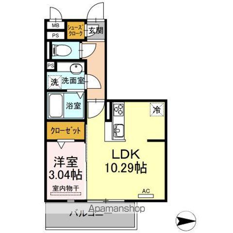 サンライフ黄金(1LDK/3階)の間取り写真