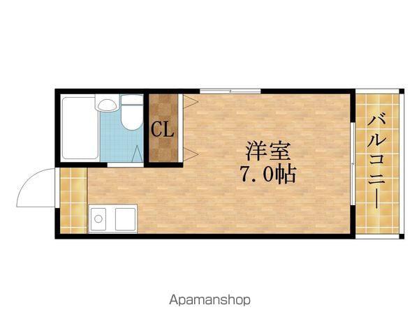 ブルーシィエール(ワンルーム/4階)の間取り写真