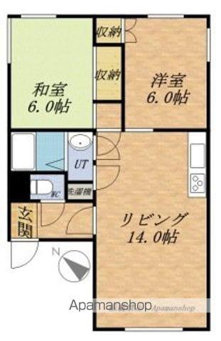 GO RESIDENCE A(2LDK/2階)の間取り写真