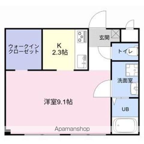 ルガール・コモド(1K/2階)の間取り写真