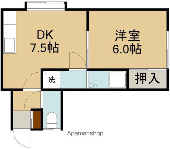 ノースウィング5番館(1DK/2階)の間取り写真