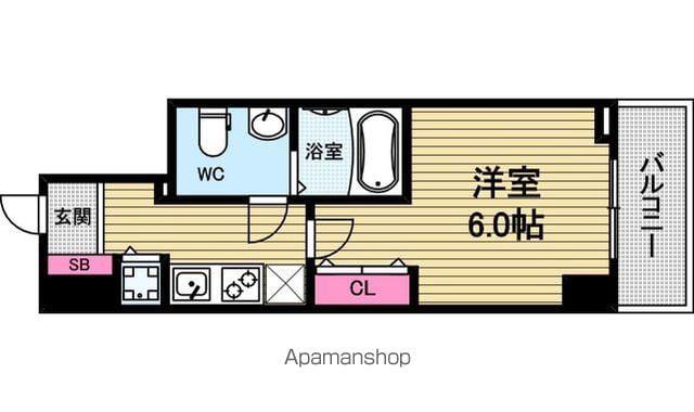 セイワパレス長堀南(1K/6階)の間取り写真