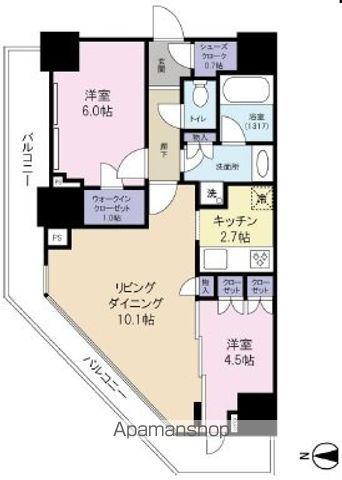 勝どきビュータワー 8階階 間取り