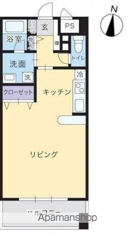 なかよしマンション林町(1K/2階)の間取り写真