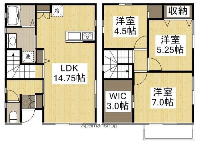 宇野線 茶屋町駅 徒歩8分 2階建 築11年(3LDK)の間取り写真