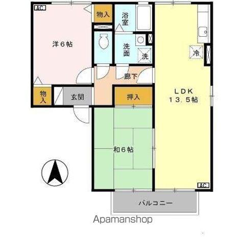 ハイツ・アドヴァンス(2LDK/2階)の間取り写真