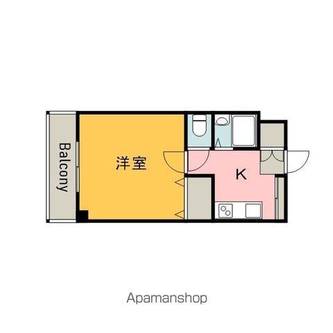 ハーシオンフルタⅢ(1K/2階)の間取り写真