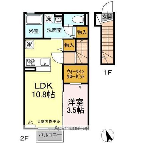 ウィル 七ツ池(1LDK/2階)の間取り写真