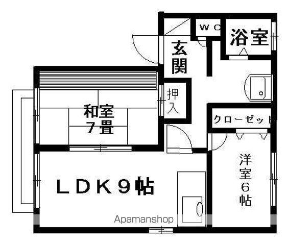 シャルマンハイム(2LDK/1階)の間取り写真