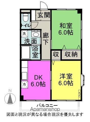 ハーモニーT&S(2DK/1階)の間取り写真