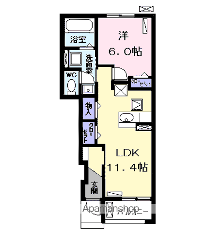 コンフォール(1LDK/1階)の間取り写真