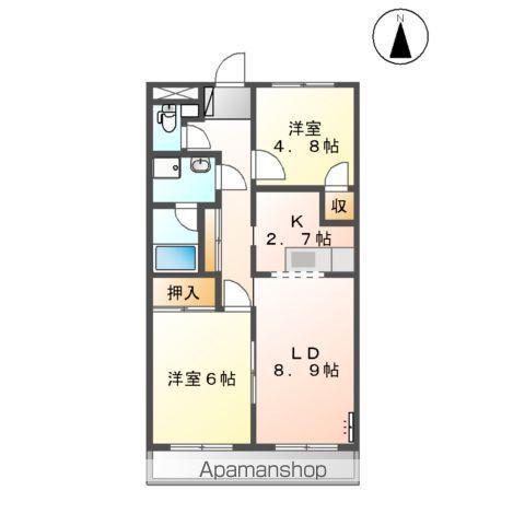 ベルエアー(2LDK/2階)の間取り写真
