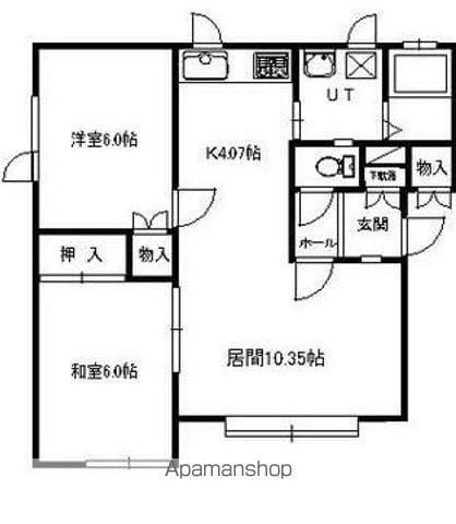 キャッスルゆうⅡ(2LDK/2階)の間取り写真