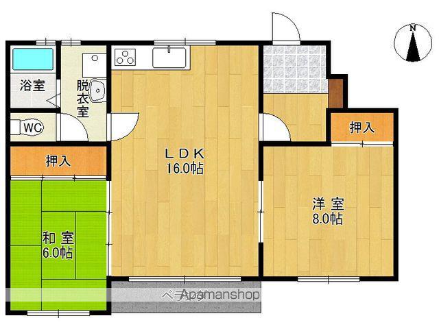 コーポ美鈴1号(2LDK/1階)の間取り写真