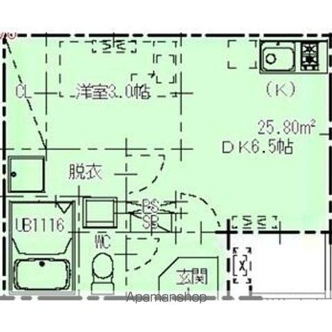 CREST浄心(1DK/1階)の間取り写真