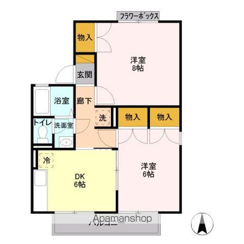 メゾン・NOMURAC(2DK/2階)の間取り写真
